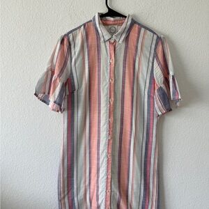 Blue Rain Red and Blue Midi Dress